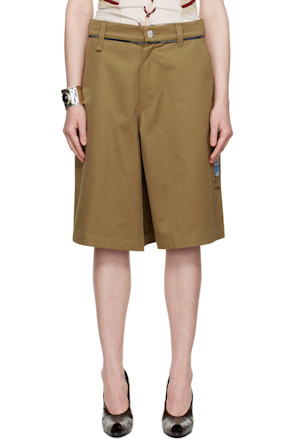Khaki Twisted Skate Shorts