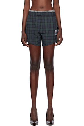Navy & Green Tailored Gym Shorts