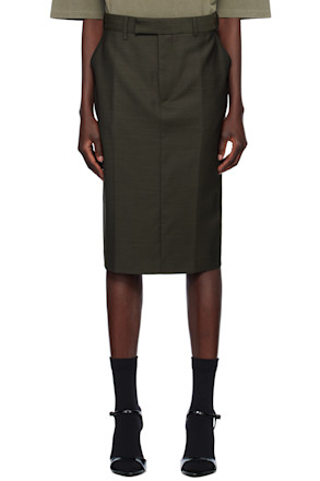 Green Jockstrap Midi Skirt