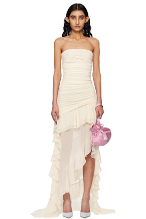 Off-White Jersey Bustier Maxi Dress