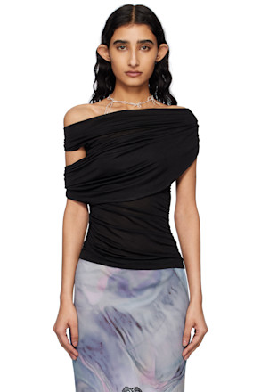 Black Jersey Sablé Blouse