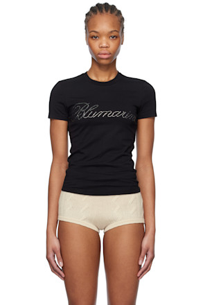 Black Rhinestone Embroidery T-shirt