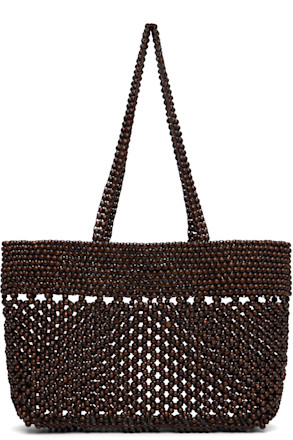 Brown Wooden Beads Tote