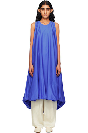 Blue Balloon Midi Dress