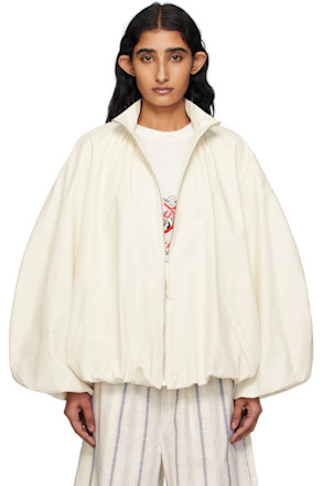 White Utility Balloon Jacket