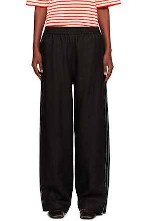 Black Linen & Lace Trousers
