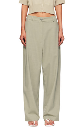 Green Wide-Leg Trousers