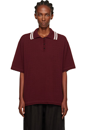 Burgundy Organic Cotton Pointelle Polo