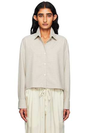Beige Checked Classic Shirt