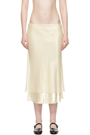 Beige Monina Midi Skirt