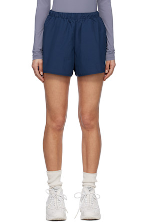 Navy Oversized Recycled Shell Sport Shorts