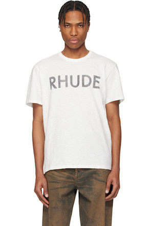 White 'Rhude' Logo Slub T-shirt