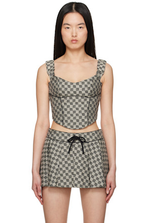 Gray Monogram Canvas Corset Top