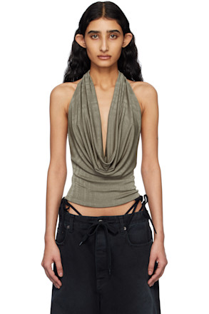 Taupe Cowl Neck Top