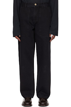Black Twill Patch Jeans