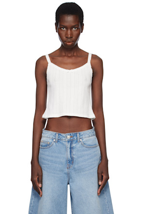 White Pointelle Sleeveless Camisole