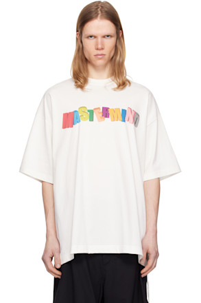 White Oversized Multicolor Logo T-shirt