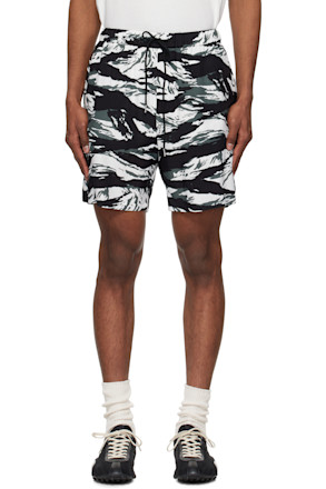 Black & White Tiger Camouflage Shorts
