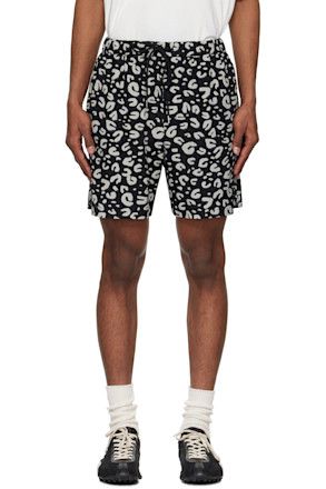 Black & Gray Leopard Shorts