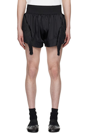 Black Fringes Boxing Shorts