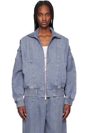 Blue Bat Sleeve Denim Jacket