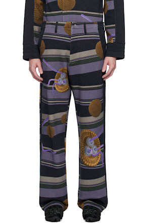 Black Riadis Printed Trousers