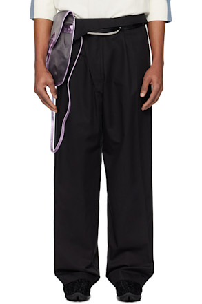 Black Navin Wide Leg Trousers