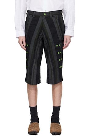 Black & Green Inex Snap Shorts