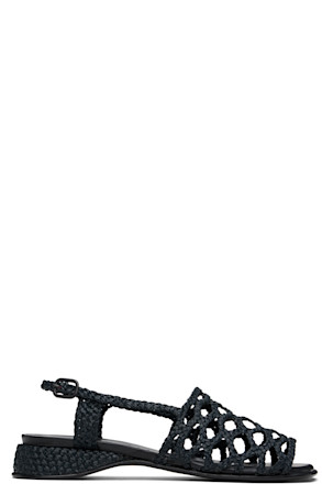Black Alzira Raffia Sandals