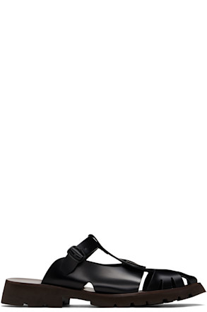 Black Canya Sport Leather Sandals