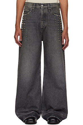 SSENSE Exclusive Gray Skid Stud Jeans