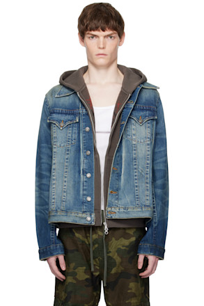 Blue Johnny Twisted Denim Trucker Jacket
