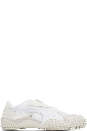 White & Gray Mostro Mesh Sneakers