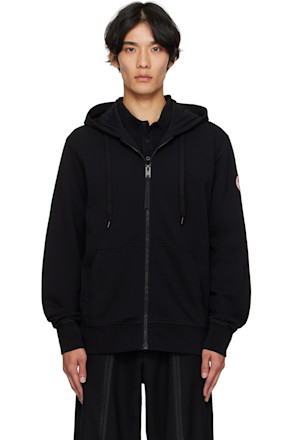 Black Sleeve Logo Full Zip Hoodie