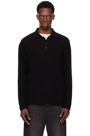 Black Heavy Rugby Polo