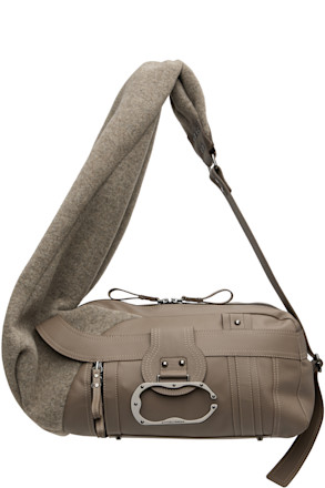 Taupe Neoprene Wool Leather Bag