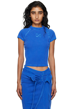 Blue Deconstructed Rib T-shirt