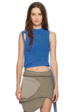 Navy Strappy Jersey Tank Top
