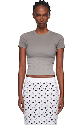 Gray Faded Moon Jersey Baby Fit T-shirt