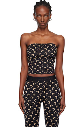 Black Moon Printed Jersey Second Skin Tube Top