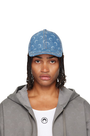 Blue Moon Laser Denim Baseball Cap