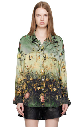 Green Drop Neck Shirt
