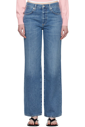 Blue Annina High Rise Wide Leg 33" Jeans