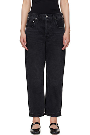 Black Dahlia Bow Leg Baby Roll Jeans
