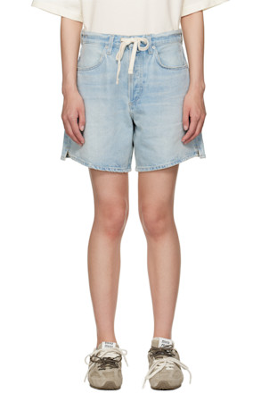 Blue Brynn Drawstring Denim Shorts