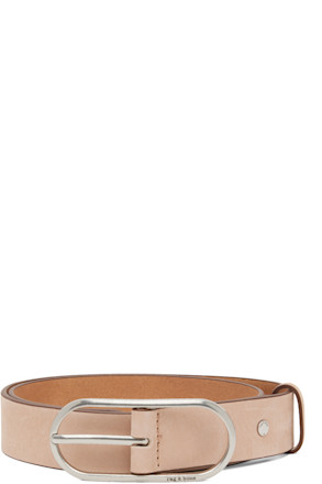 Beige Rounded Rebound Suede Belt