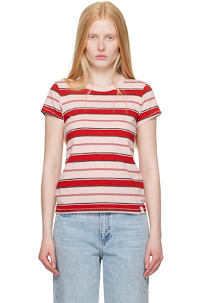 Pink & Red 'The Slub Striped' T-shirt