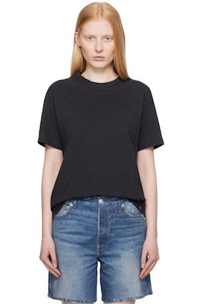 Black Mini Slub Boyfriend T-shirt