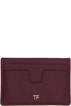 Burgundy Grain Leather Card Holder