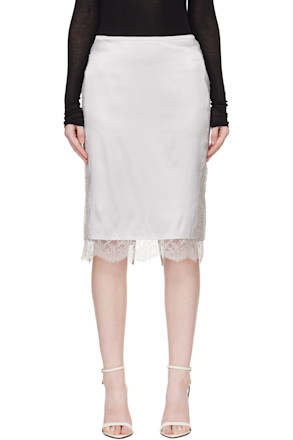 Silver Knee-Length Midi Skirt